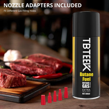 TBTeek Butane Refill, Ultra-Refined Lighter Fluid Refill, 100ml Butane Fuel Refill, Butane Canister for Torch Lighter, Butane Torch, Kitchen Blow Torch (1 Can)
