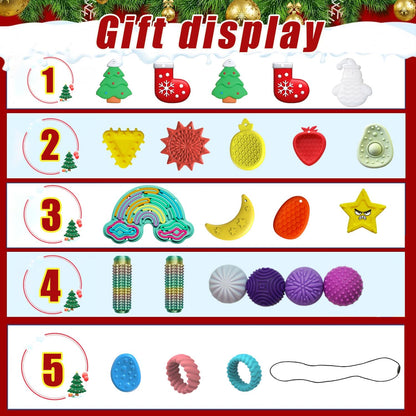 Advent Calendar Fidget Toys - Sensory Stone Set for Kids | 24 Days Countdown | Perfect Christmas Gift