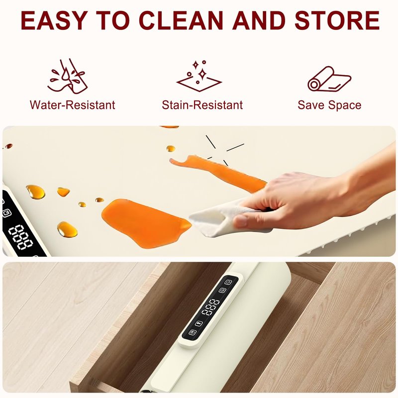 Warming Mat for Food, Food Warming Mat, Portable Electric WarmingTrays Buffets for Buffets Party and Home Daily Use, Heating Fastly in 10s, 5 Temp Levels Timed Function (White)