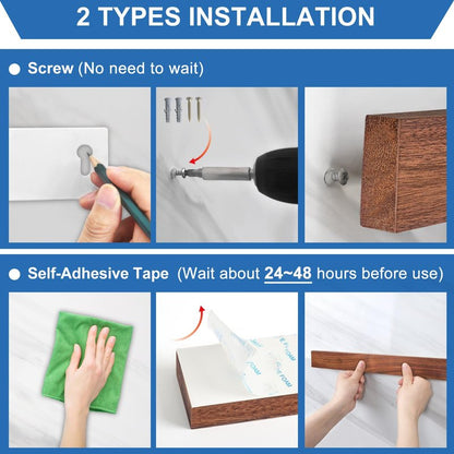 Magnetic Knife Holder for Wall 16 Inch, Bamboo knife magnetic strip No Drilling with 2Hooks, Strong Magnet Knife Holder strip, Magnetic Knife Rack Bar for Kitchen Knives and Tools
