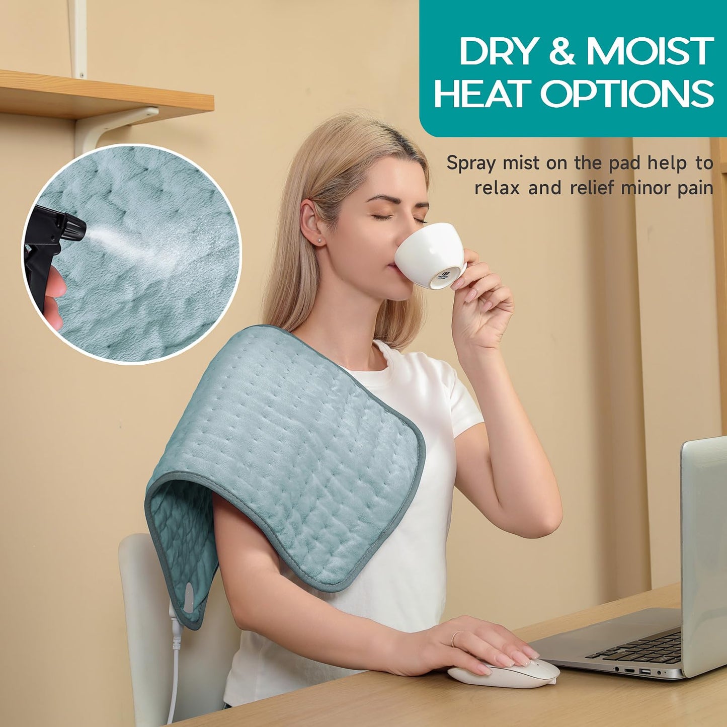 Large Heating Pad for Back Pain Relief, Electric Heating Pad for Neck and Shoulders, Auto Shut Off, Fast Heat, Christmas Gifts for Women Men, Birthday Gifts for Mom Dad (17'' x 33)