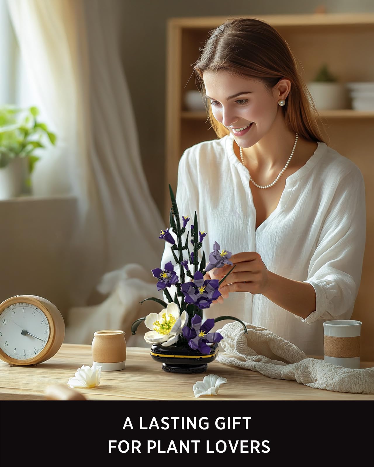 Nifeliz Gladiolus Flower Building Set, Botanical Flower Model Toy for Adults, Home and Office Table Décor, Nature-Inspired Gift for Plant Lovers (478 PCS, NF10332)
