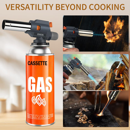 Butane Torch, JDHON Compact Kitchen Torch with Adjustable Flame, Professional Chef Culinary & Grilling Blow Torch Lighter for Cooking, Baking, Soldering, BBQ, Creme Brulee (Butane Fuel Not Included)