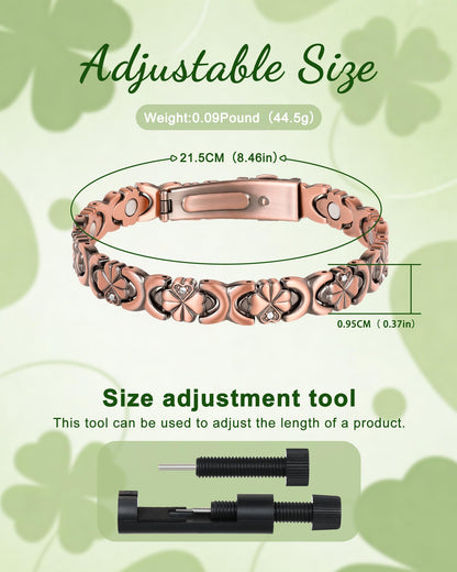 vapeples Copper Bracelets for Women, 3800 Gauss, 99% Pure Copper Magnetic Bracelet, Adjustable Sizing, Women's Bracelets with 3D Design, Gift Box Packaging