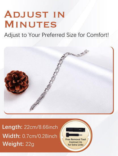 Jecanori Ultra Strength Magnetic Bracelet for Women, Titanium Steel Bracelet with 3500 Gauss Magnets, Ideal Gift