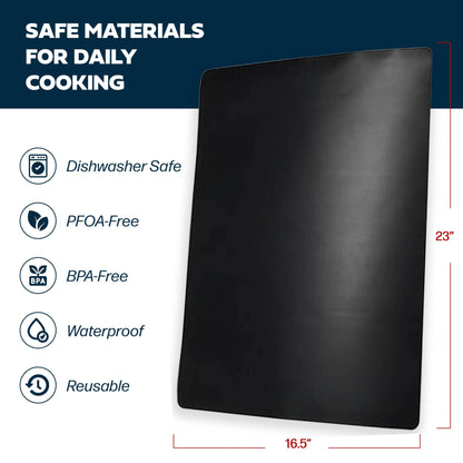 Cooks Innovations Non-Stick Oven Protector Mat - 2 Heavy Duty Nonstick Oven Rack Liners to Protect Convection, Electric, Gas, & Microwave Ovens - BPA & PFOA Free Heat Resistant Baking Mat