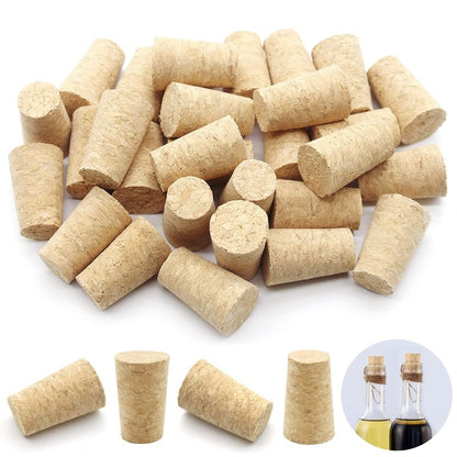 Anvin 30 Pack Wood Corks Plugs Tapered Blank Natural Wooden Corks Replacement for Wine, Beer, Liquor Bottles, Cork Crafts (0.87x0.67x1.38inch)