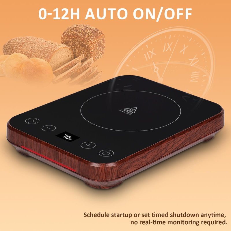 Sourdough Starter Warmer, MAXVINI Upgrade Sourdough Warming Mat with Precision Temperature Control (70-100°F) Auto-Warming Sensor, 0-12H Timer & Auto On/Off, for Home Bakers & Beginners - Wood Grain