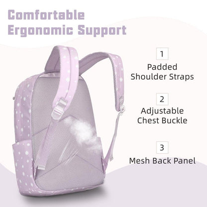 Flowers School Backpack for Girls, 3PCS Bookbags Set with Lunch Box Pencil Pouch Elementary Middle School Bag Laptop Back Packs (Daisy Purple)