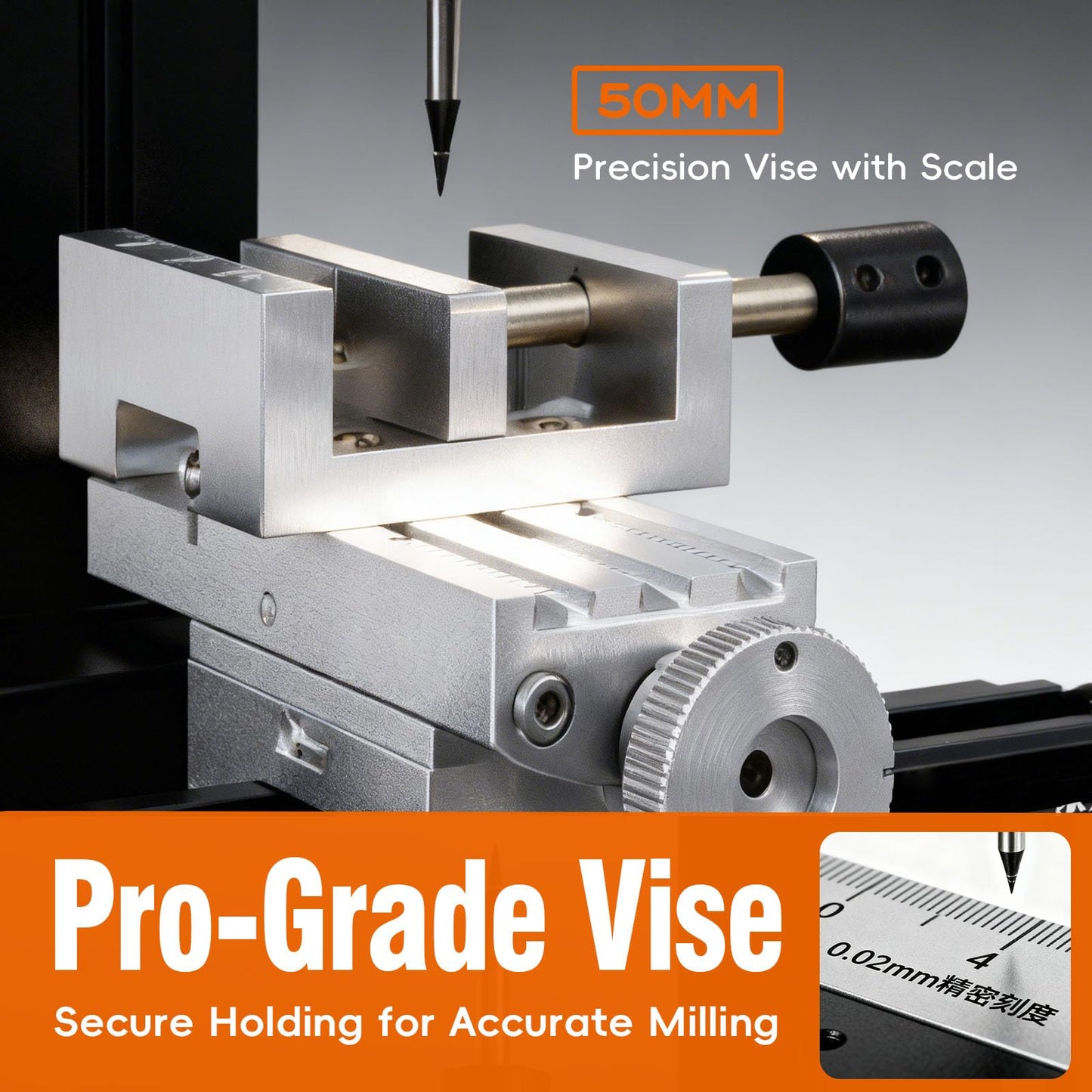 AcmeFlare Mini Milling Machine, Electroplated Metal 36W 20000rpm 3-Axis 0.02mm Precision DIY Vertical Mill for Metal Wood Plastic Machining