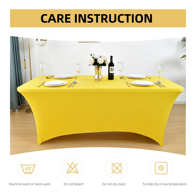 ZarzaaSik 10-Pack 6ft Spandex Table Covers for Rectangle Standard Folding Tables - Wrinkle Resistant Stretch Tablecloths - Ultimate Fitted Table Protector for Parties, Banquet, Wedding