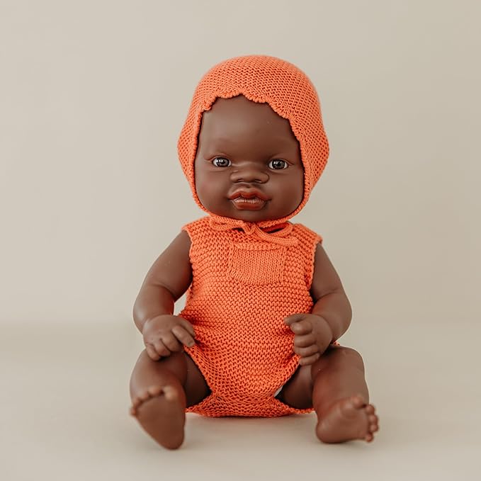 Miniland Doll 12 5/8'' African Girl (Polybag) - Made in Spain Anatomically Correct Quality Inclusion