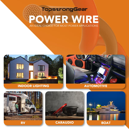 TOPSTRONGGEAR 4 Gauge 25ft Black and 25ft Red Power/Ground Wire-Copper Clad Aluminum CCA-True 4 AWG-True Spec and Soft Touch Cable