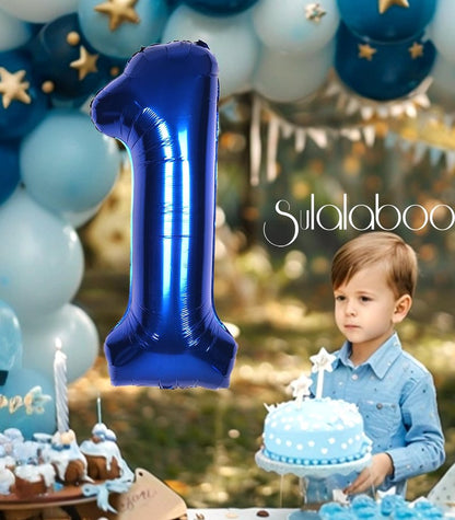 SULALABOO 40Inch Navy Blue Number 1 Balloon Large Helium Royal Blue Number Balloons 0-9 Giant Digital 1st Foil Mylar Big Party Balloon for Boy Birthday Party Anniversary Graduation Decorations