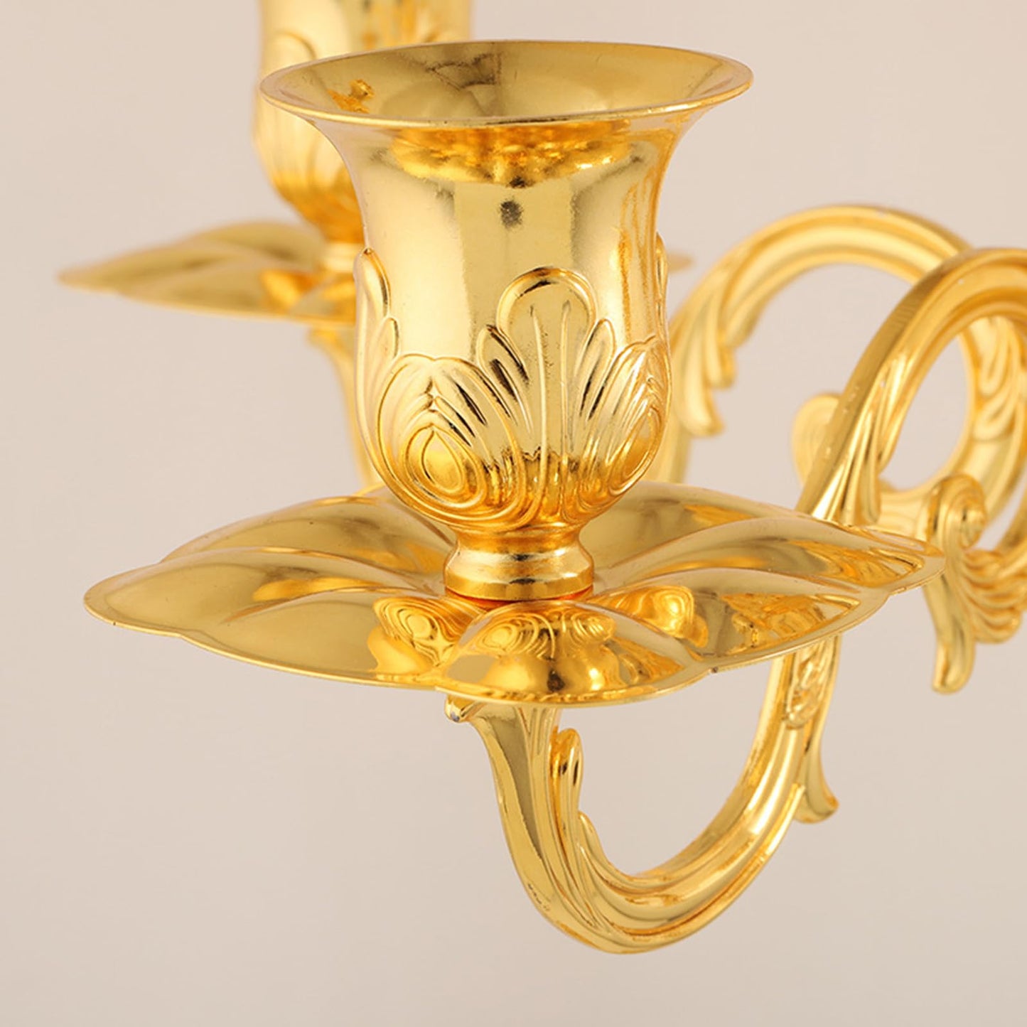 GIYDNEI 5 Arms Candelabra 25.4In Gold Candlestick Holder for Taper Candles, Candle Holder Stand Table Centerpieces for Wedding Home Decoration,Silver,14.6" Wx25.4 H
