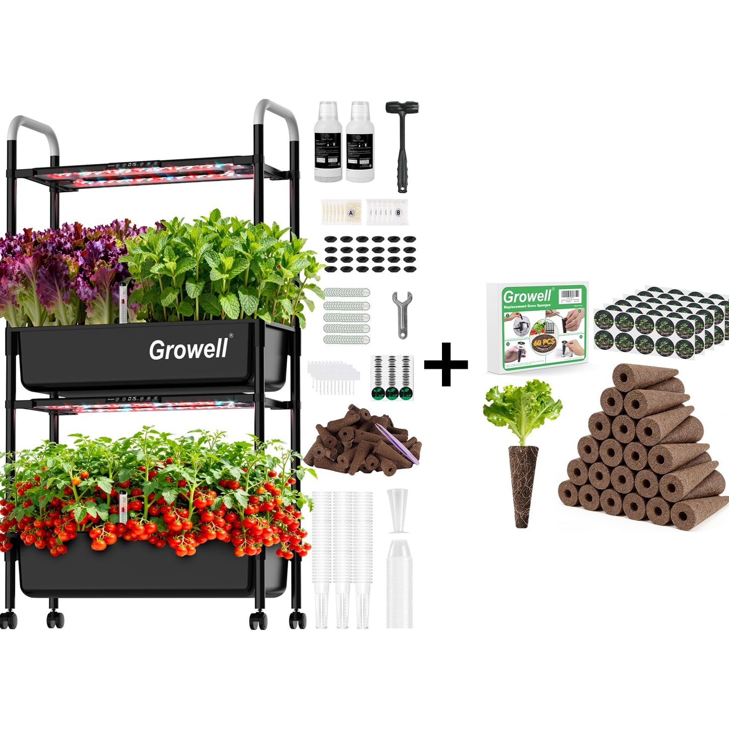 54 Pods Hydroponics Growing System Kit & 120 Pcs Hydroponic Pods Kit