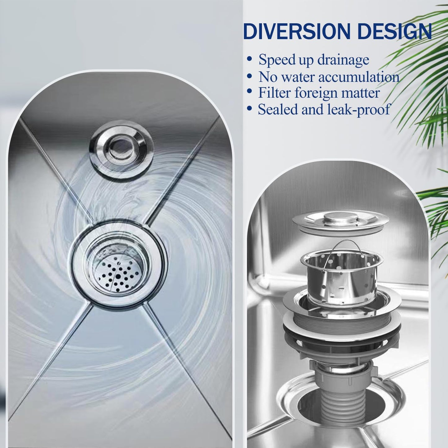 Commercial Floor Mop Sink - Stainless Steel Mop Service Basin, Floor Mount, 17.7'16.1'21.6'
