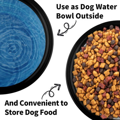 Collapsible Dog Bowls-2 Pack Large Size for Large/Medium Dogs, Pet Travel Water Bowl, Dogs Cat Portable Water Bowl, Dog Pet Feeding Watering Dish Outdoor Hiking Parking Traveling with 2 Carabiners