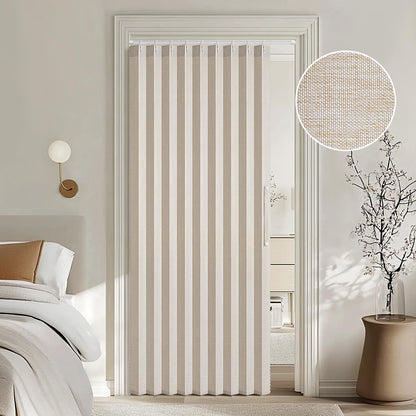 MIULEE Accordion Style Magnetic Folding Door Curtains - Cream Pleated Drapes for Room Dividers | 39" x 78" Panel
