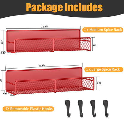 Magnetic Spice Rack for Refrigerator, 6 Pack 100% Metal Strong Magnet Shelf, Space Saving Spice Organizer, Home Kitchen Laundry Room Storage Organization W/ Paper Towel Holder, Utensils Racks (Grey)