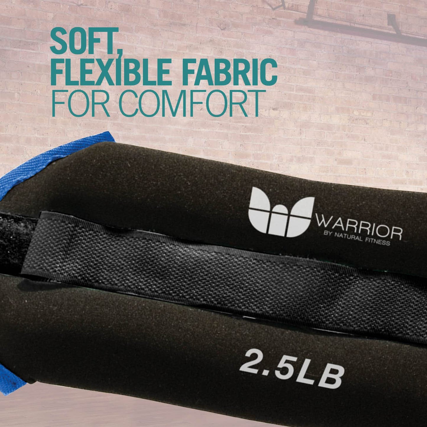 Warrior Adjustable Length Ankle Wrist Weights Pair for Arm and Leg Exercise, Aerobics, Walking, Running, Physical Therapy and Fitness Cardio Strength Training - 5 lb Pair (2.5 lb Each)