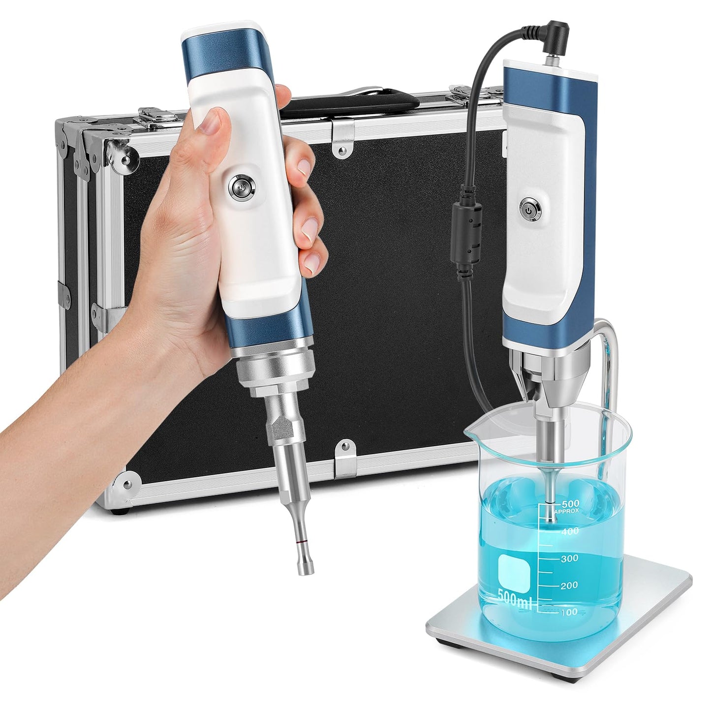 CGOLDENWALL Ultrasonic Homogenizer Handheld Portable Sonicator Processor Cell Disruptor Mixer with Stand (8mm Probe, 50-300mL, 300W)