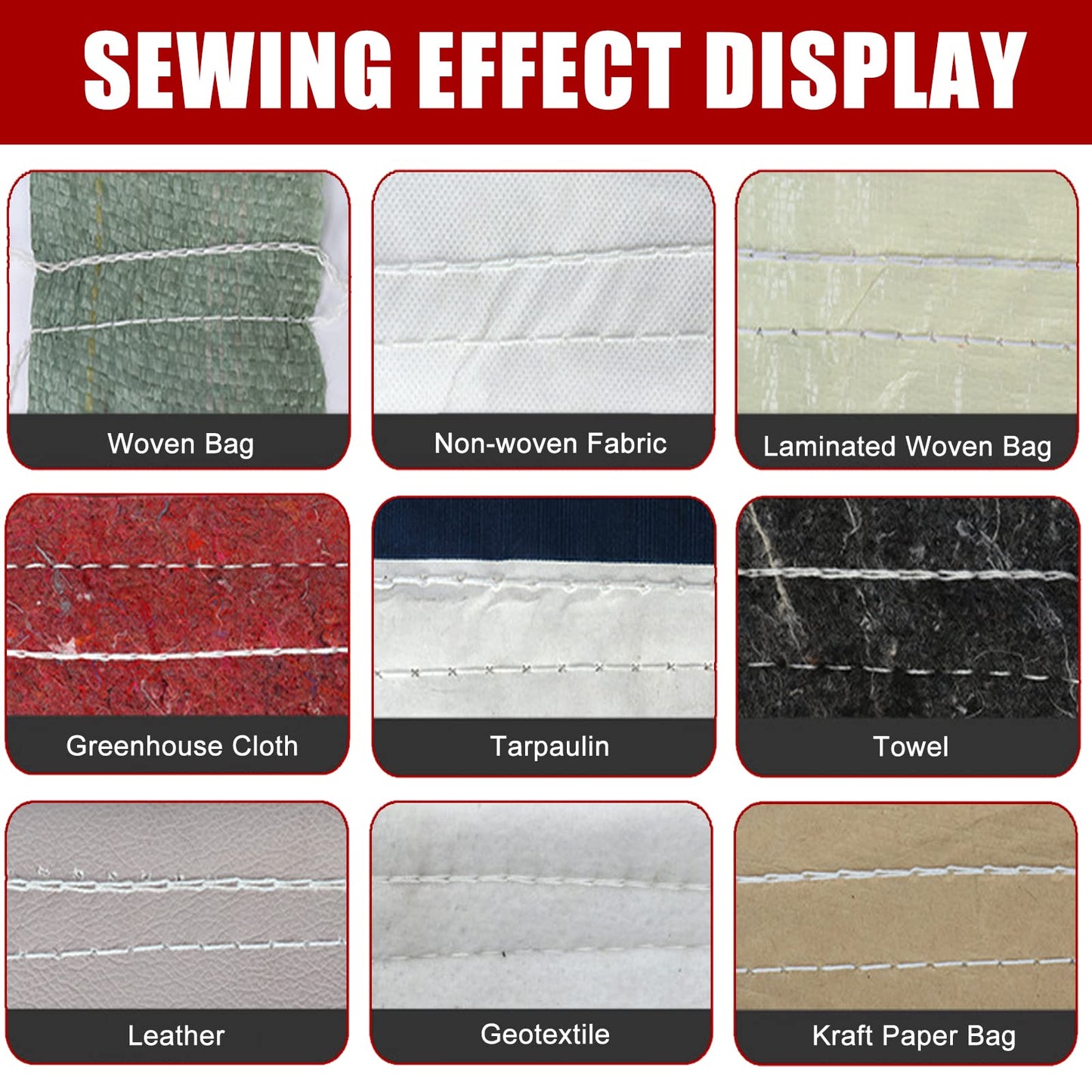Battery Bag Sewing Closing Machine Cordless Portable Bag Closer Stitcher Packing Machine for Burlap Sack, Canvas,Feed Sacks,Rice Bags, PP Woven Kraft Paper Bag SDRTOP
