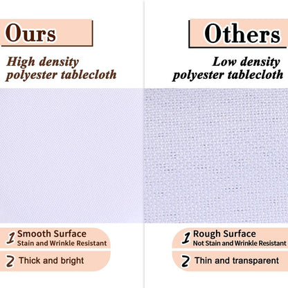 Kesfey 6 Packs Round White Polyester Tablecloths for 48 inch, 20 inch Tables Round Table Cloths 60 inch Stain and Wrinkle Resistant Washable Fabric Table Cover for Party Wedding Dining Banquet Buffet