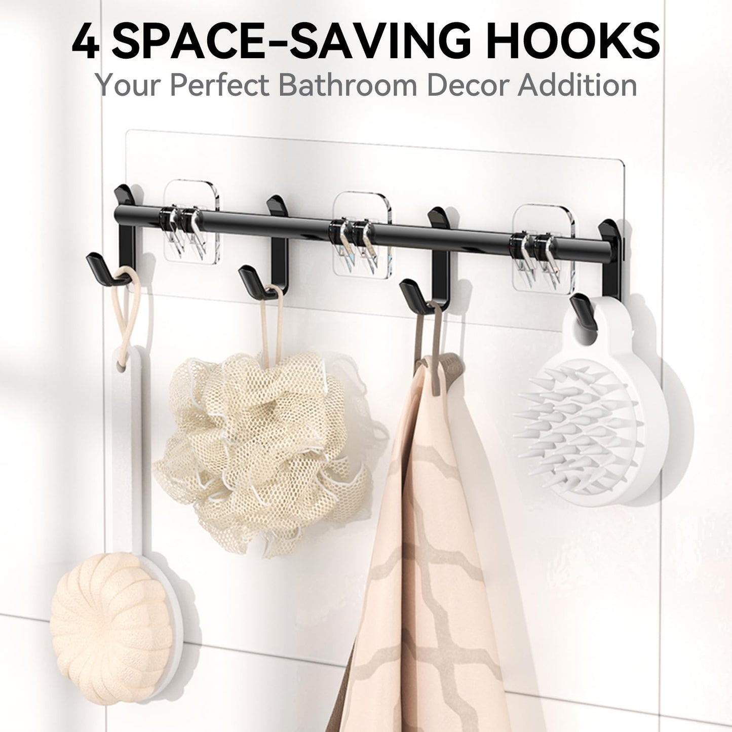 YASONIC Shower Caddy, 100% Rustproof Shower Shelves for Inside Shower, No Drilling Bathroom Organizers and Storage, 6 Pack Large Capacity Bathroom Shelves for Kitchen & Home Decor