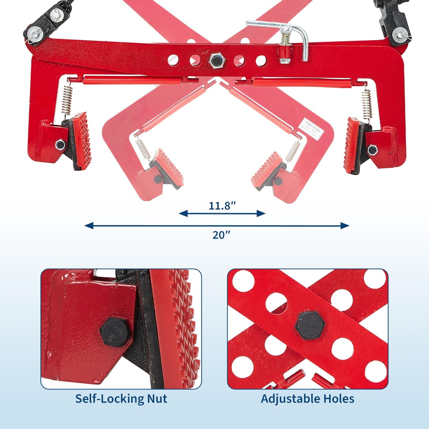 Stone Lifting Clamp 716LBS,Heavy Duty Granite Slab Lifter,30-51cm Adjustable Opening, Non-Slip Vertical Stone Clamp for Concrete Block Marble Slab Lifting Transportin