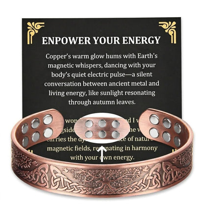 MagEnergy Copper Bracelet for Men, 18X Strength Magnetic Bracelet with 3800 Gauss Magnets, 99.99% Pure Solid Copper, Men's Jewelry Gift