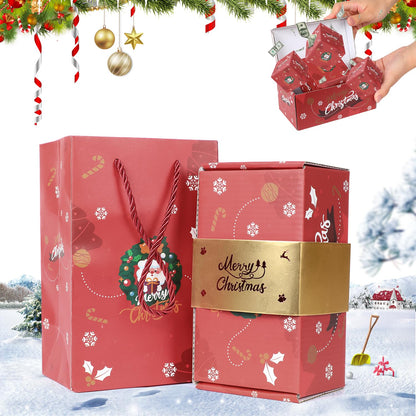 Surprise Gift Box Explosion for Money, Unique Folding Bouncing Red Envelope Gift Box with Confetti for Birthday Anniversary Valentine Proposal (12 Bounces)(Red)