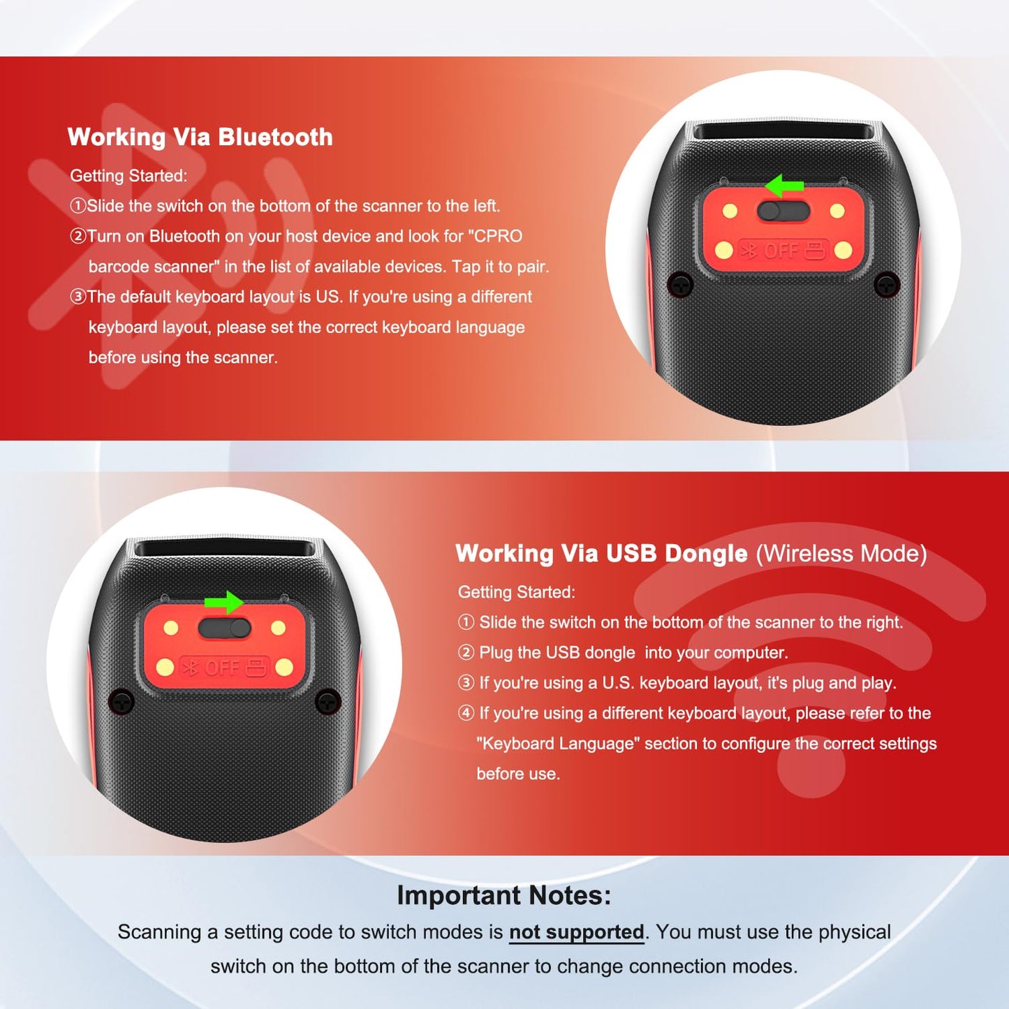 NETUM CS9000 Bluetooth QR Code Scanner– Upgraded Wireless Barcode Scanner with Honeywell's Scan Engine, Portable 2D Code Reader for Inventory Management for Tablets, Android, iOS, PC and POS Systems