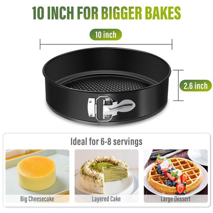 Vakoo 10 Inch Springform Pan - Nonstick, Leakproof Cheesecake Pan for Baking, Easy Release, No Parchment Paper Needed