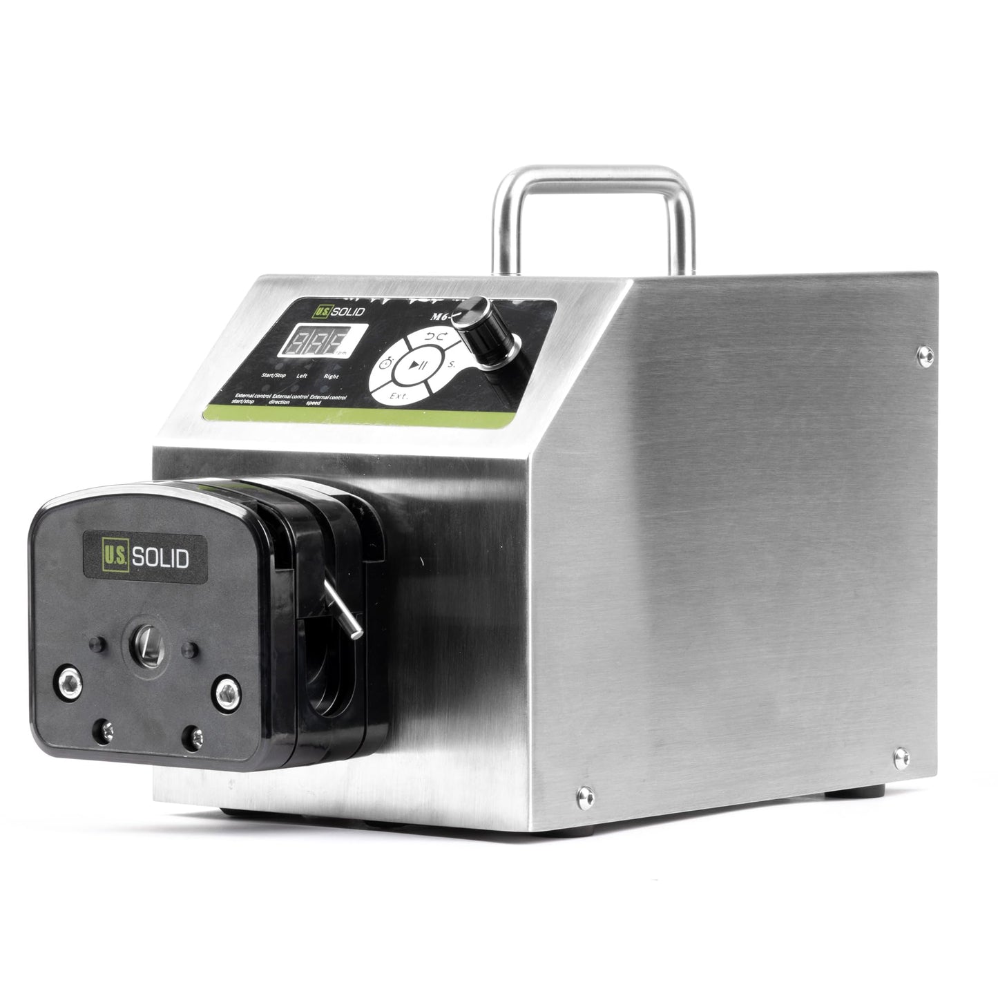 U.S. Solid Industrial Peristaltic Pump, 1-Channel 0.211-3600 mL/min, 0.1-600 RPM, RS232 Control, Servo Motor Dosing Pump with SS Housing, Includes 15# 24# 35# 36# Silicone Tubing & Connectors