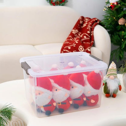 Citylife 32 QT Plastic Storage Bins - Stackable Latching Containers for Garage, Closet & Kitchen | 4 Pack