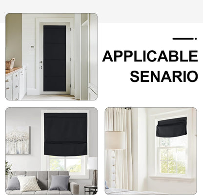 NICETOWN Magnetic Blackout Curtains - Thermal Insulated Privacy Blinds for French Doors | 1 Panel, Black 27"W x 64"L