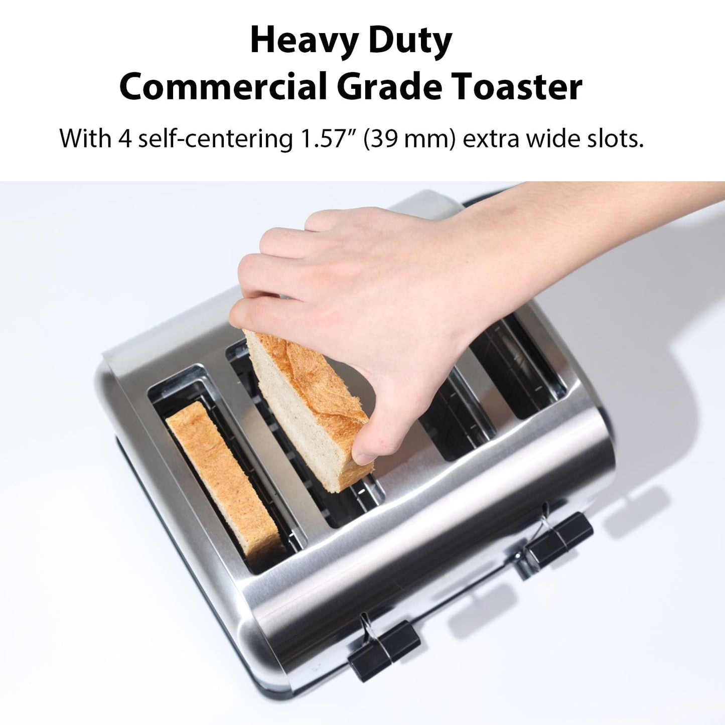 Tanxinxin Commercial Grade Toaster 4 Slice 225 pcs/Hour 1800W Industrial Toasters Wide Slot 6-Settings Stainless Steel Heavy Duty for Restaurant Bagels,muffin,Tray, Bread, Breakfast, Texas Toast