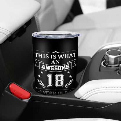 Vuxoye 18th Birthday Gifts for Boys, 18th Birthday Decorations for Boys, 18 Year Old Boy Birthday Gifts, Gift for 18 Year Old Boy, 2007 Bday Present for him, Happy 18th Bday Tumbler 20oz 1PC