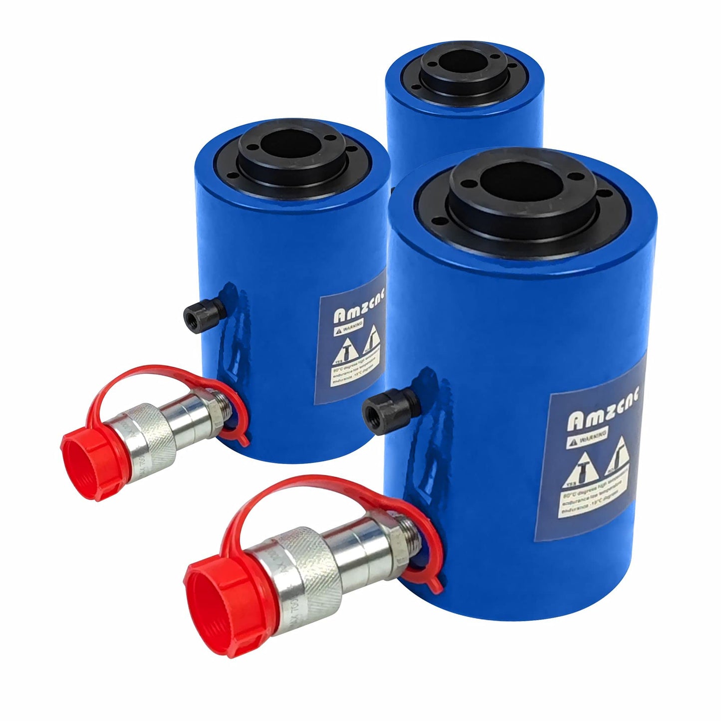 AMZCNC 20T Hydraulic Cylinder Jack Hollow Single Acting Hydraulic Ram Cylinder 2"(50mm) Hydraulic Lifting Cylinders (20T 2Inch Hollow)