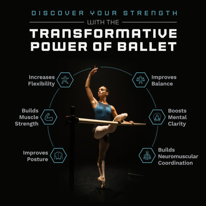 VITA Barre Portable Freestanding Double Ballet Barre, Professional, 8 Ft Bars, Black, Wood | Adjustable Height, Made in USA, Home or Gym Exercise Equipment for Kids & Adults | Dance, Fitness, Pilates