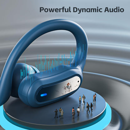 Wireless Earbuds, Bluetooth 5.4 Headphones, True Wireless Stereo Sound Earphones with Noise Cancelling Mic, Fast Charging, IPX7 Waterproof, Comfort Fit Ear Buds for Sports/Workouts/Travel (Blue)