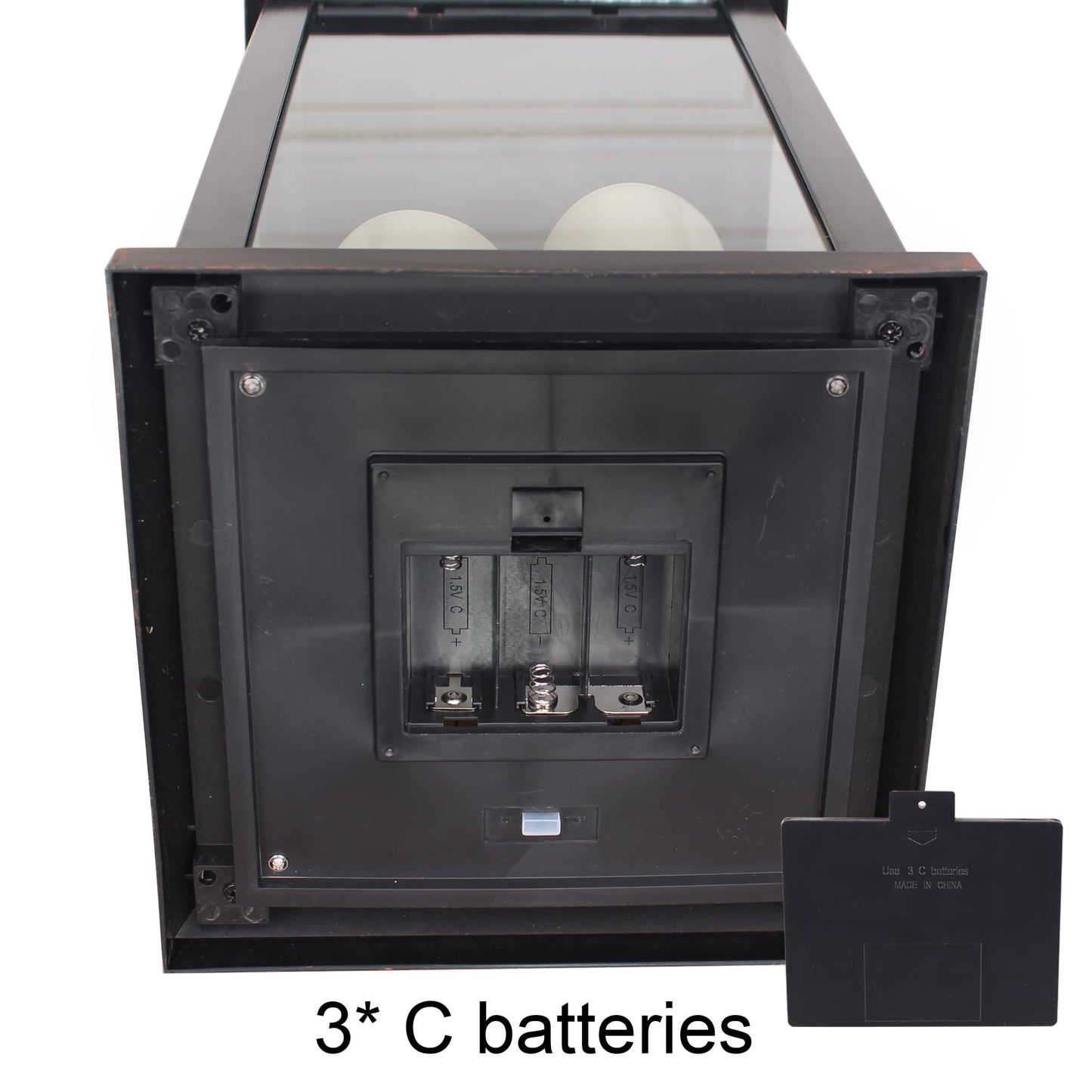 1Pack Decorative Lantern 24.80" H with Dancing Flame LED Timer Candle,ON/Off/Timer LED Candle with 6hours,Hanging Lantern for Outdoor Garden/Indoor Use.