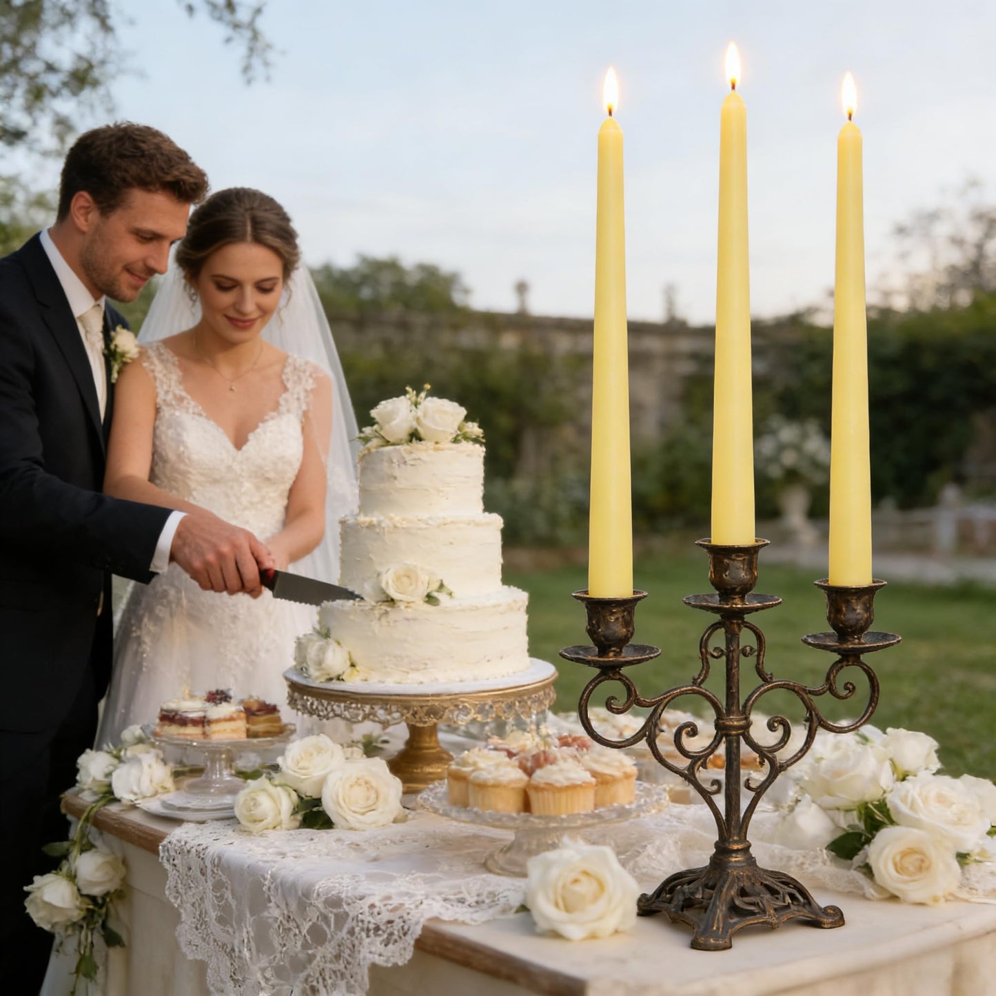 12-Pack Yellow Taper Candles, 10 Inch Unscented Dripless Candlesticks, Long-Lasting Burn Time of 7-8 Hours, Perfect for Home Décor, Weddings, and Events