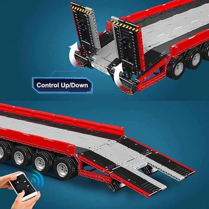 Mould King Trailer Truck Technique Building Blocks Kits MOC 19015T Truck Model Set to Build Gift for Age 14+/Adults Collections Enthusiasts(3399 Pieces with Motor/RC)
