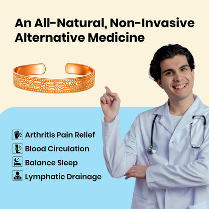 Healing Monk Pure Copper Bracelet for Men & Women – Handmade Uncoated Copper Jewelry Cuff – Adjustable Healing Copper Bracelets for Arthritis – Mens & Womens Copper Cuff Pulsera de Cobre (Twist)
