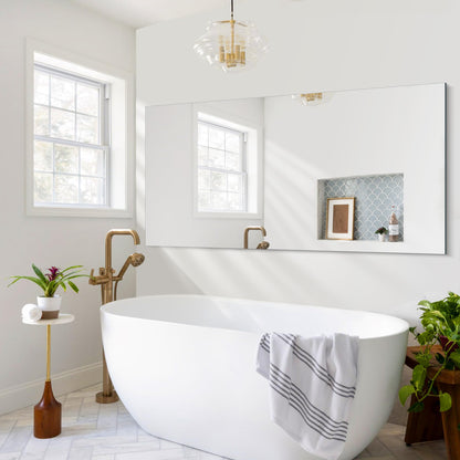CILIBER Frameless Mirror, 30x60 Inch Large Bathroom Mirrors for Wall, Upgraded Shatterproof Rectangle Vanity Mirror Over Sink with Polished Edge for Bathroom,Bedroom,Living Room and Entryway