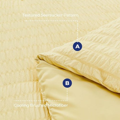HYMOKEGE Yellow Full Size Comforter Set - 7-Piece All-Season Luxury Bedding with Sheets & Pillowcases