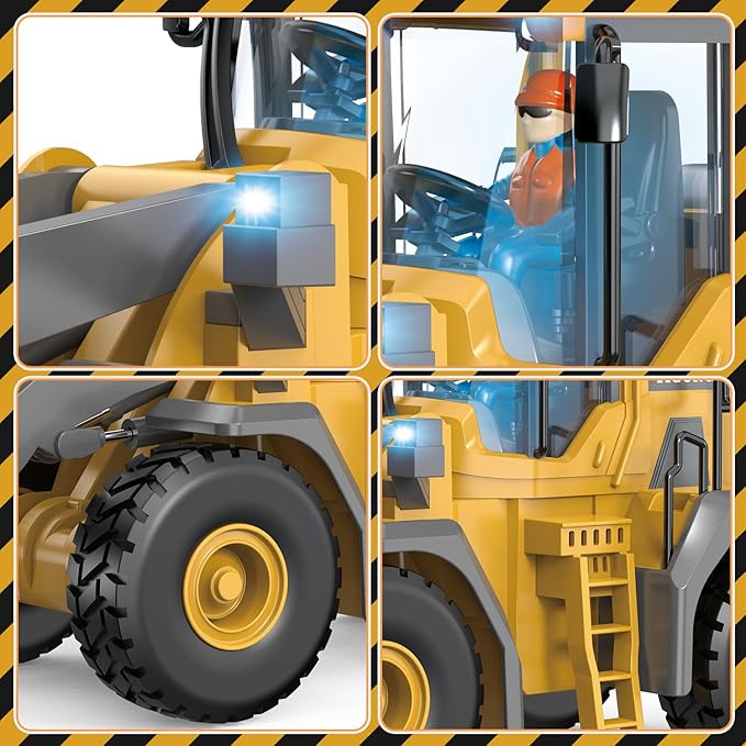 Remote Control Bulldozer 11 Channel Rc Bulldozer Construction Toys - W/Sound and Light Two Rechargeable Batteries Kids Bulldozers Toy Christmas &amp Birthday Gifts