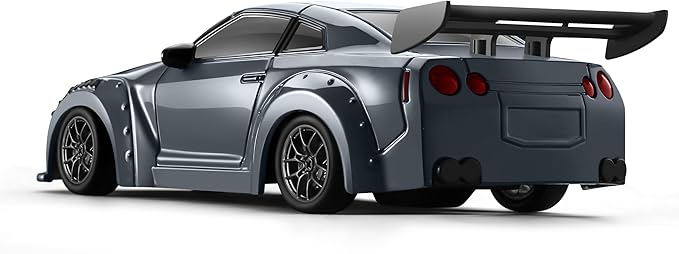 ACAMMZAR Mini RC Drift Car with Gyro 1:43 4WD Full Proportional RC Cars 18KM/H High Speed Remote Control Car with Lights Extra Racing Tires Vehicle for Adults Kids Boys Light Gray